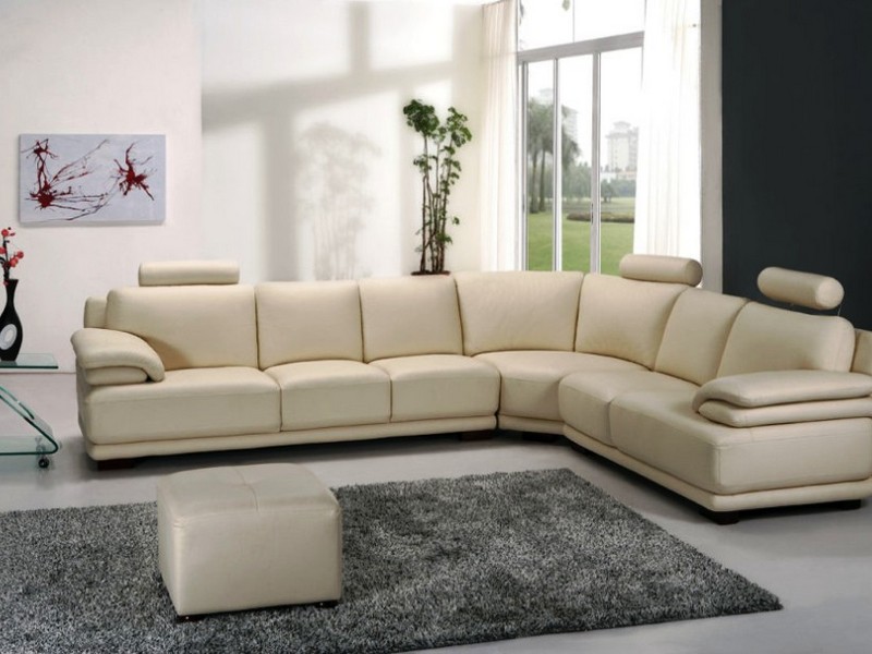alessia cream leather sofa bed