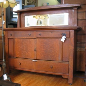 Antique Sideboard With Mirror Oak