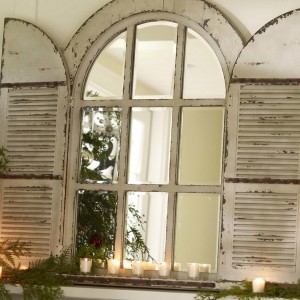 Arched Window Mirror With Shutters