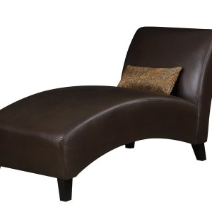 Brown Leather Chaise Lounge Chair