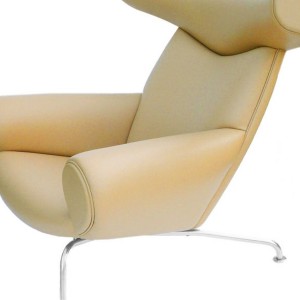 Camel Leather Chair And Ottoman