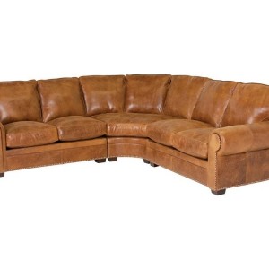 Distressed Leather Sectional Couch