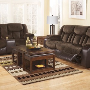 Double Recliner Sofa With Console