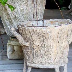 Faux Bois Concrete Planters