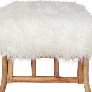 Faux Fur Pouf Ottoman