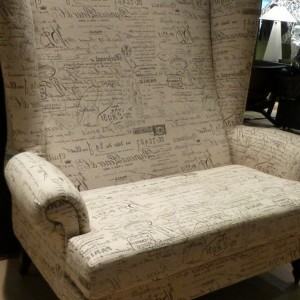 French Script Wingback Chair