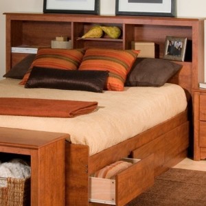 King Bookcase Headboard Oak