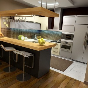 L Shaped Kitchen With Dining Table