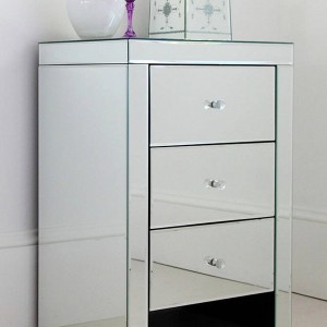 Mirrored Side Tables With Drawers