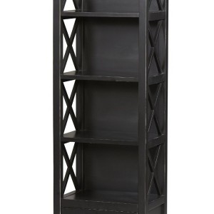 Narrow Black Bookcase