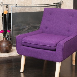 Purple Accent Chair With Ottoman