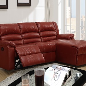 Red Leather Sectional Sofa With Recliners