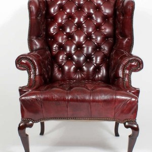 Red Leather Wingback Chair