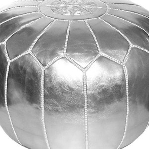 Silver Moroccan Pouf Uk