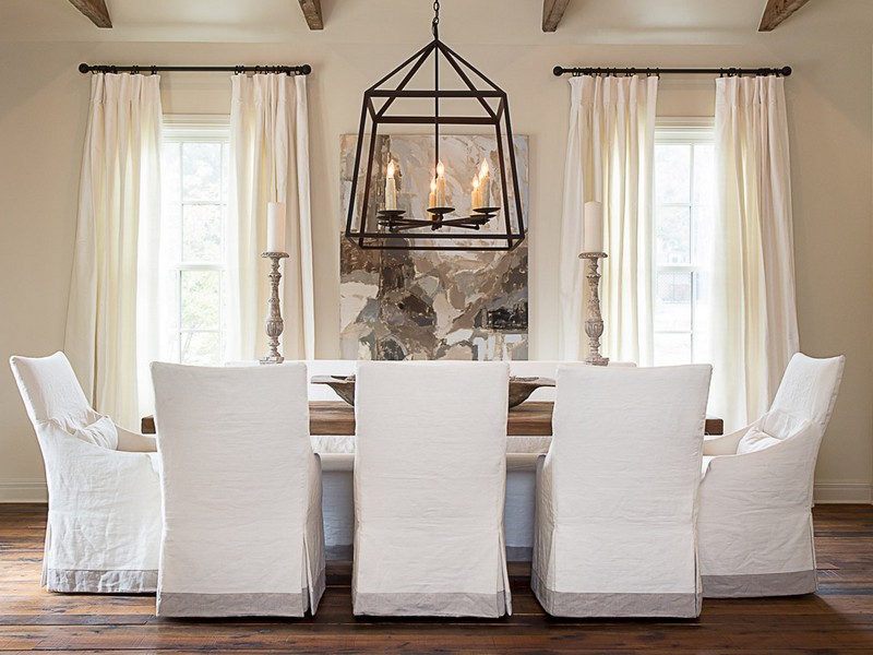Slipcovered Dining Chairs With Arms