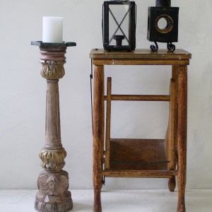 Tall Wooden Floor Candle Holders