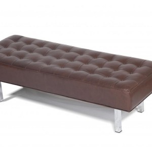 Tufted Leather Bench