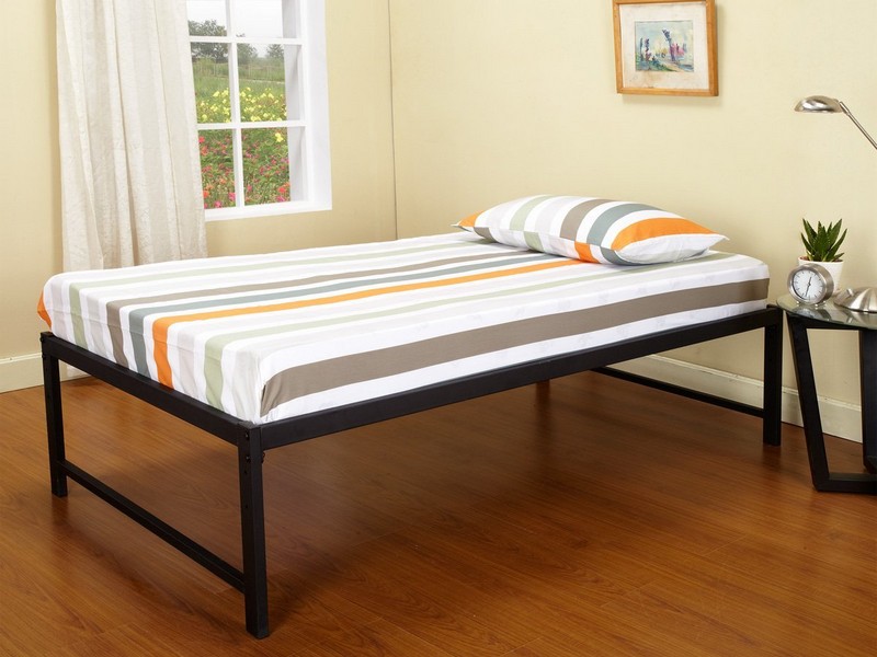 twin bedwith frame and mattress