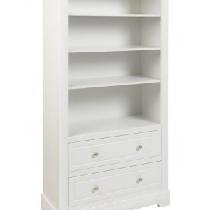 White Bookshelves With Drawers