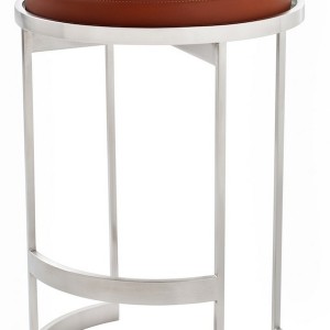 White Leather Backless Counter Stools