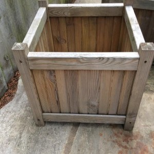 Wooden Barrel Planters Bq