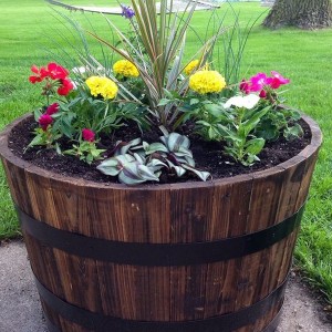 Wooden Barrel Planters Home Depot