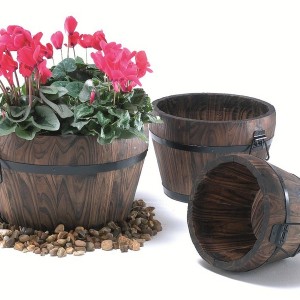 Wooden Barrel Planters Uk