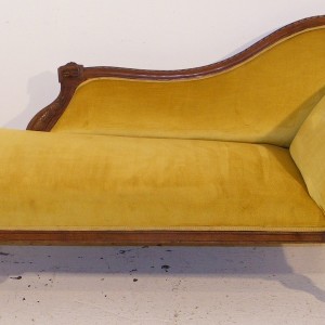 Yellow Leather Chaise Lounge