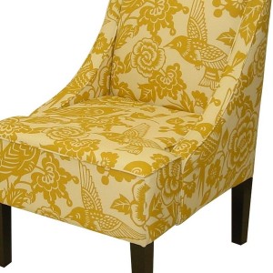 Yellow Patterned Accent Chair