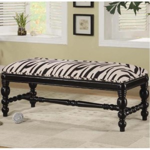 Zebra Print Bench Ottoman